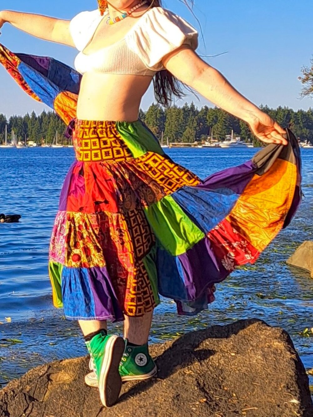Handmade Patchwork Rainbow Dream Skirt